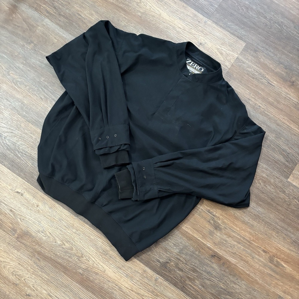 Zero Restriction ZR Black 1/4 Snap Windbreaker Pullover Men's Sz XL Black Golf